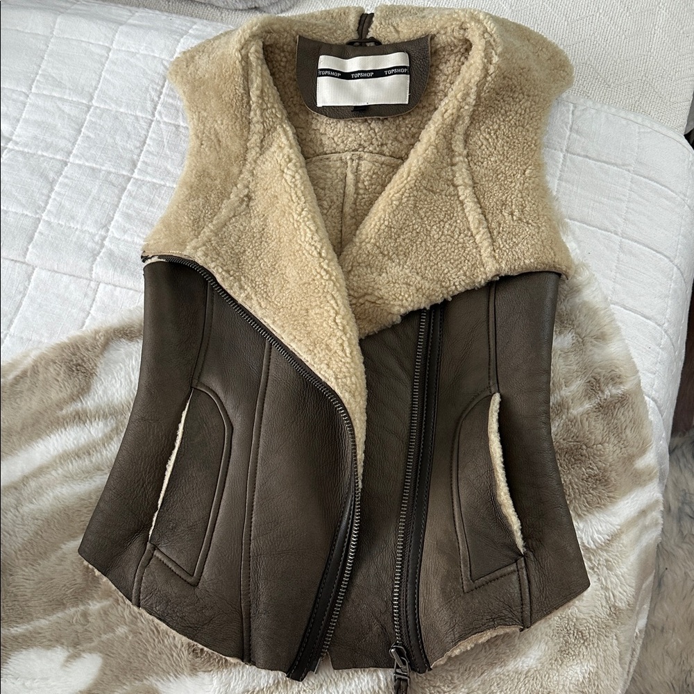 Top shop genuine shearling vest